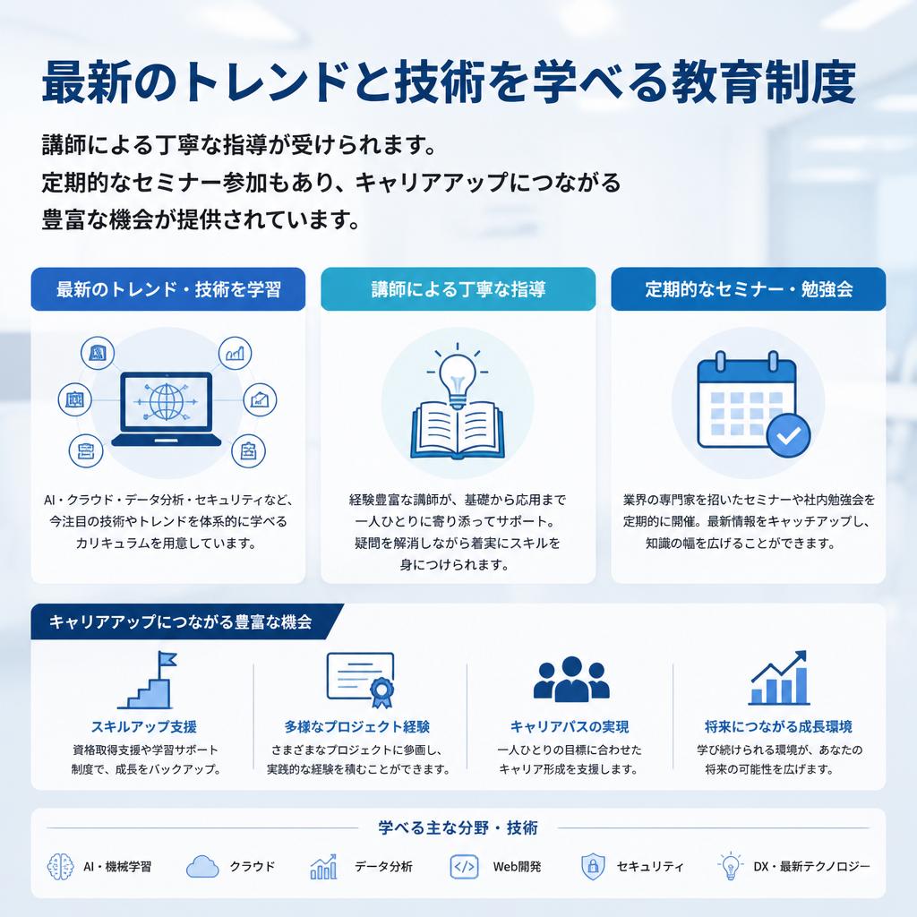 技術向上をサポートする教育制度